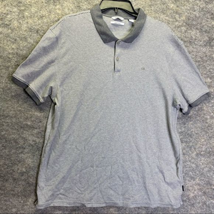 Calvin Klein Polo Shirt Mens Adult XL Grey  Golfer Golf Lightweight Liquid Touch